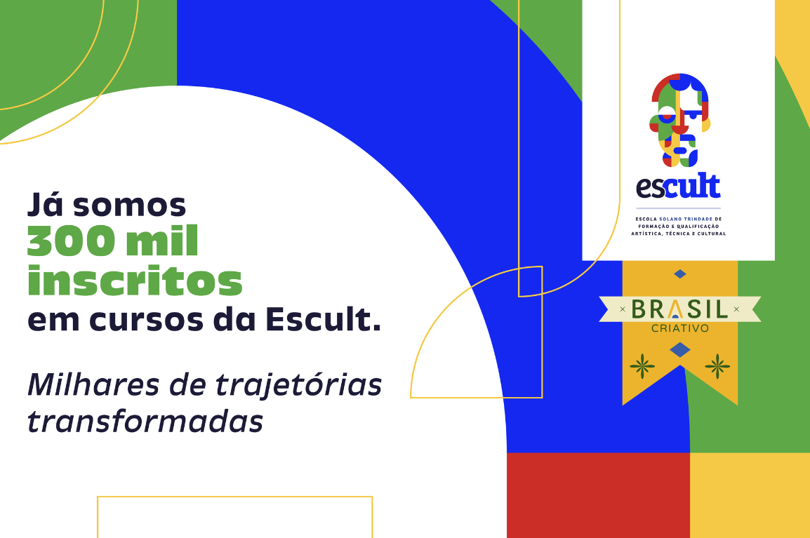 Escult alcança 300 mil inscrições em cursos de formação para cultura e economia criativa