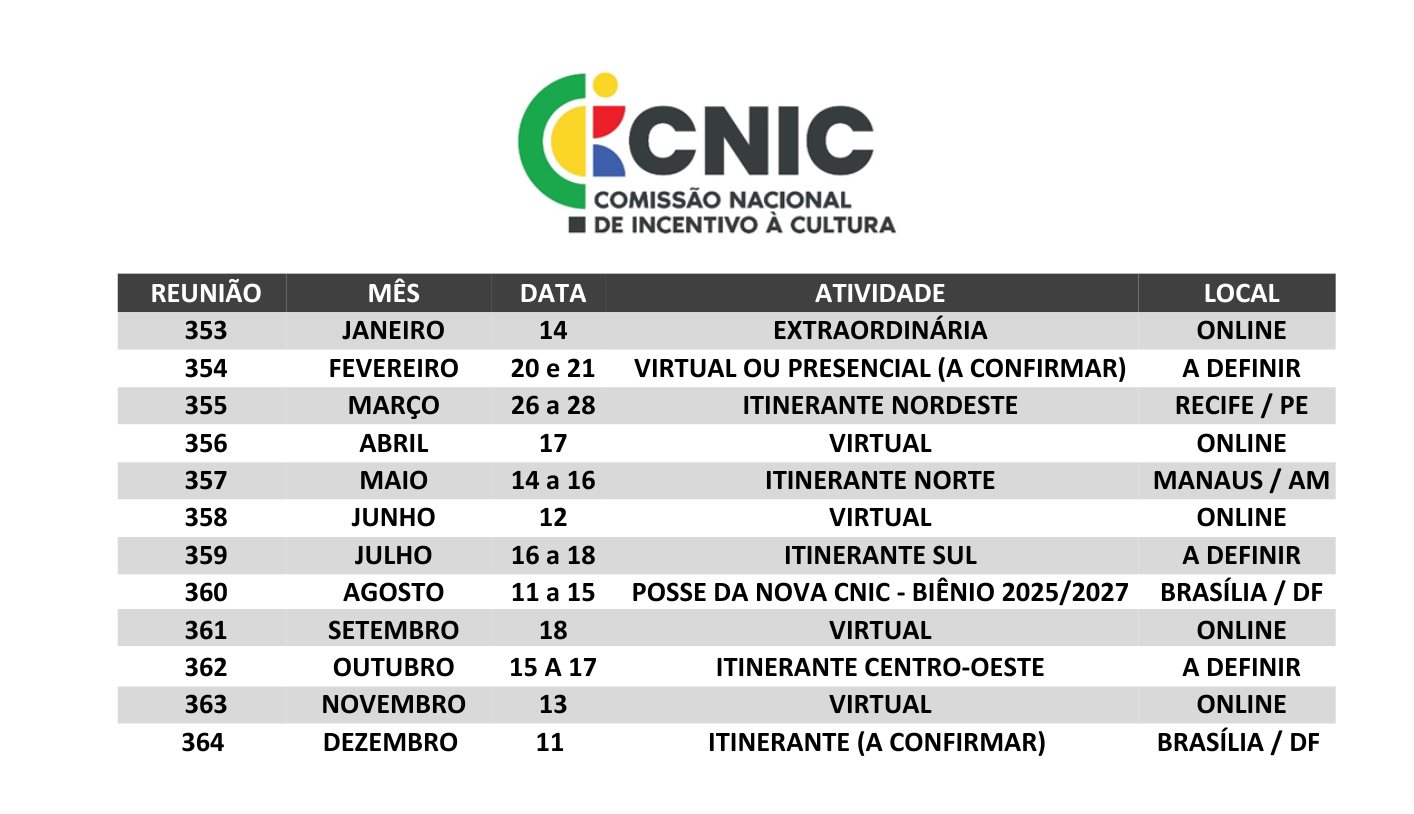 Calendário - CNIC