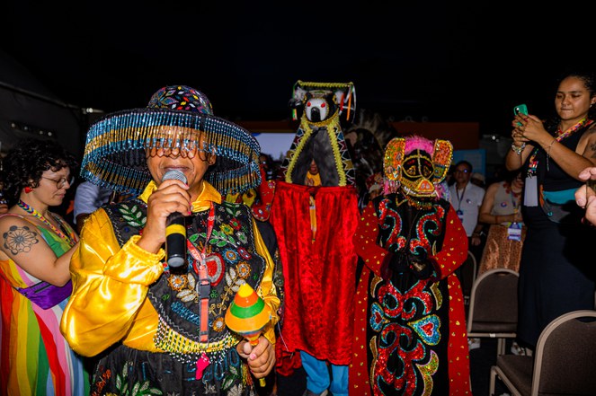 Cortejo do Boi do Seu Teodoro na cerimônia de abertura do Encontro do PNCC. Foto: Carol Lando/MinC