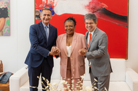 Ministra se reúne com Waldez Góes para discutir desenvolvimento regional por meio da Cultura