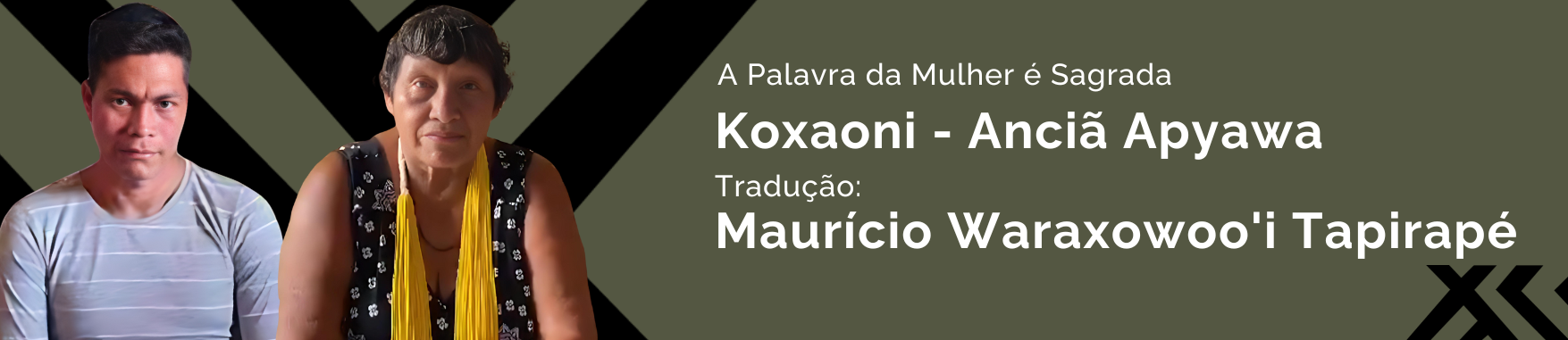 Foto da Koxaoni, Anciã Apyawa e do tradutor Maurício Waraxowooi Tapirapé