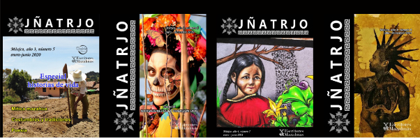 Mosaico de imagens da cultura mexicana e escritores mazauhas