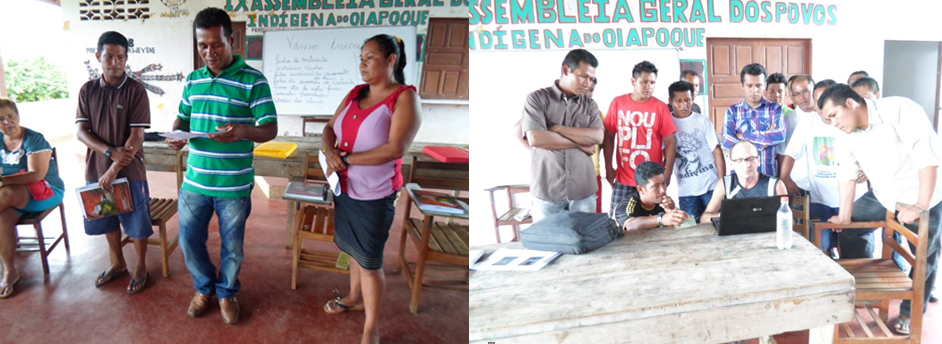 Imagens de atividades durante o Magistério Indígena na Aldeia Kumenê, 2008. Fonte: Acervo pessoal do autor.