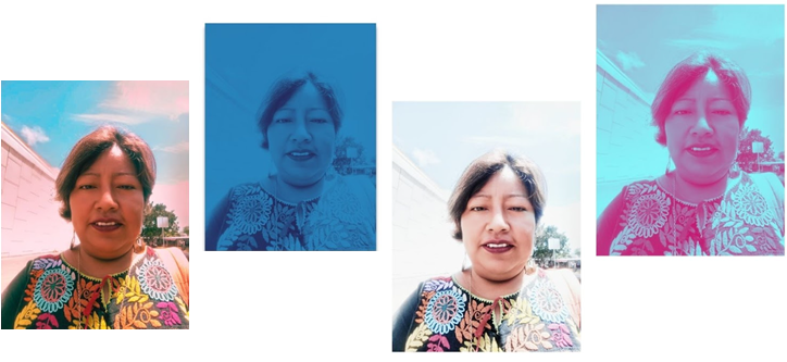 Mosaico com imagens de Irma Goméz