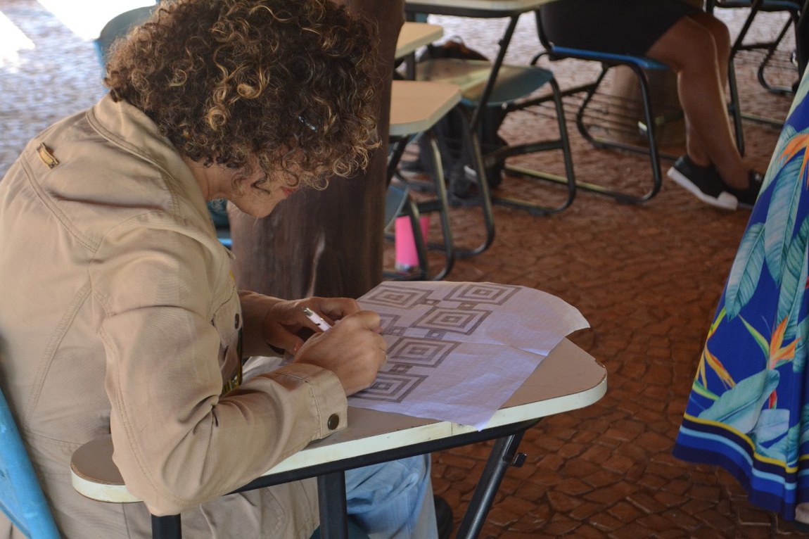 Fotos do encontro do grafismo kaingang