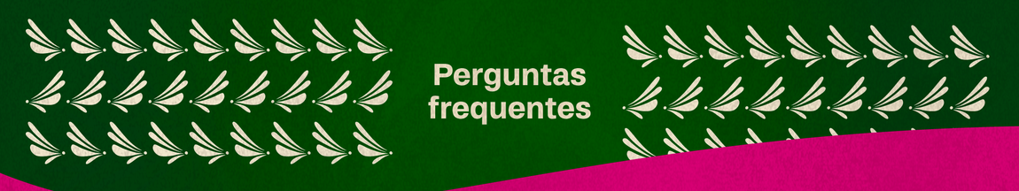Ilustração com o fundo verde e o texto: Perguntas Frequentes