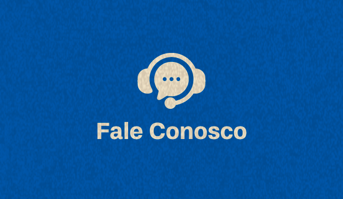 Imagem com fundo azul e o texto: fale conosco