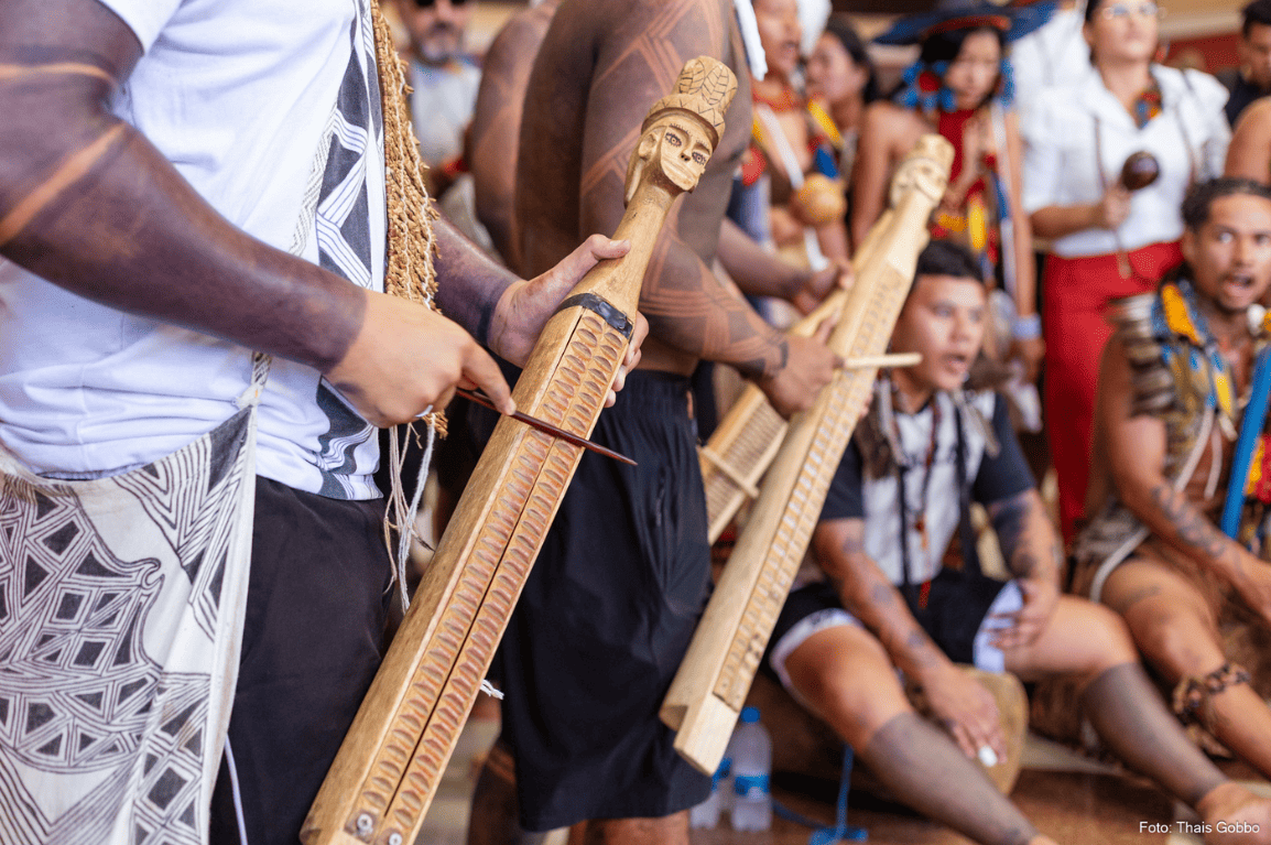 A casaca é um dos instrumentos tradicionais do congo capixaba