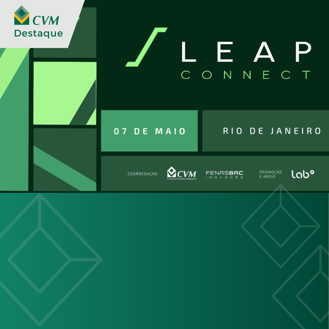 Banner CVM Destaque: Leap Connect, 7 de maio, Rio de Janeiro.