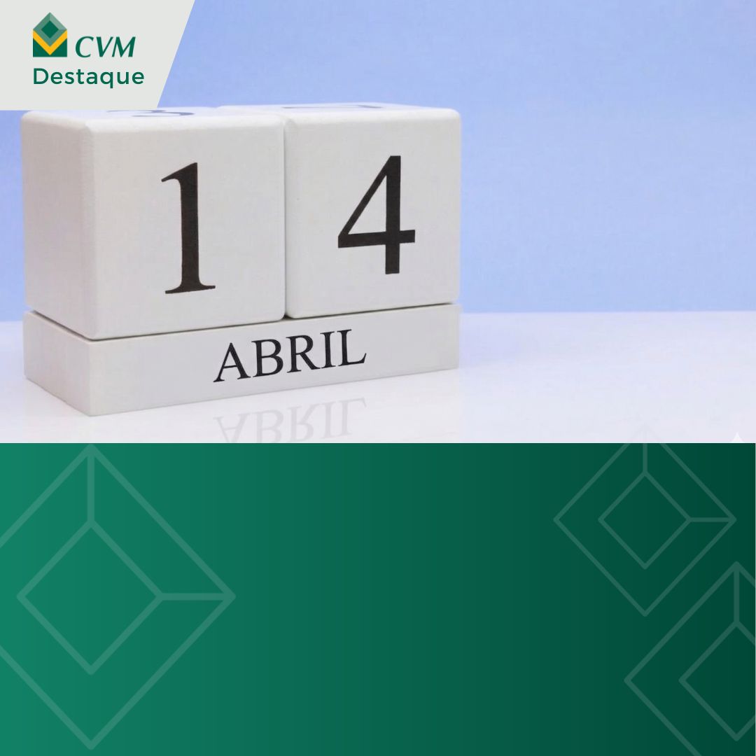 Calendário marcando a data 14 de abril