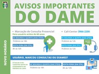 DAME - Novos horarios!