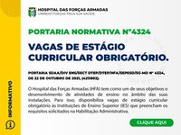 Divulgação da Portaria Normativa Nº4324 sobre as vagas de Estágio Curricular Obrigatório.Divulgação da Portaria Normativa Nº4324 sobre as vagas de Estágio Curricular Obrigatório.