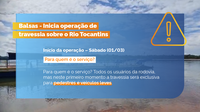 Começa a operar a primeira balsa contratada pelo DNIT no Rio Tocantins