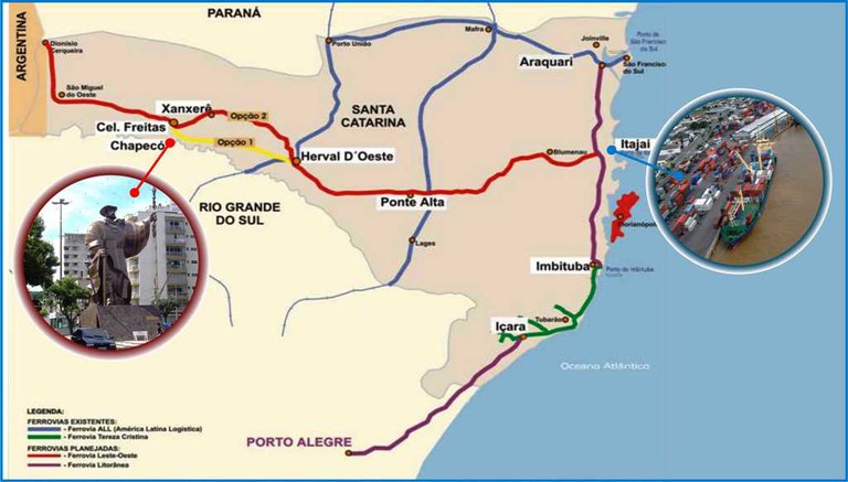 Corredor ferroviário reduzirá custos operacionais em Santa Catarina