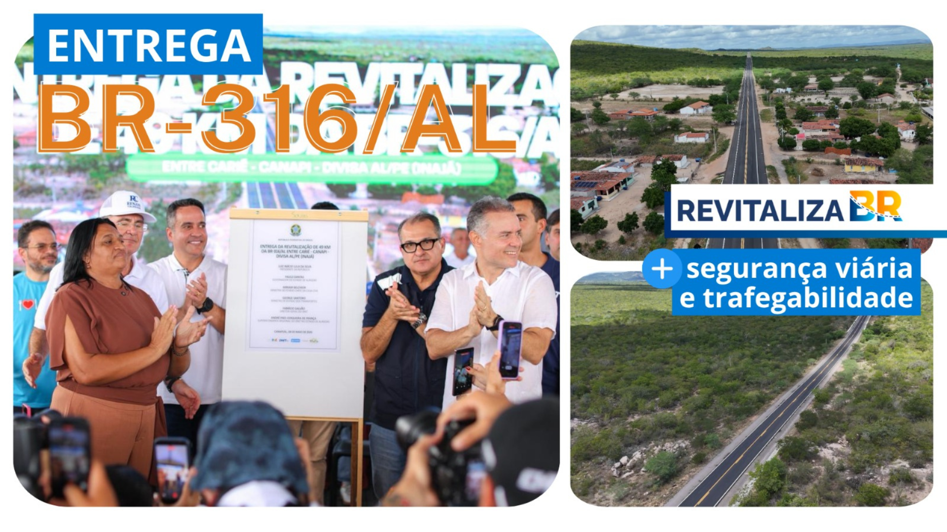 Serviços de revitalização e manutenção somam mais de R$ 212,8 milhões e ampliam a segurança e a mobilidade no Sertão de Alagoas