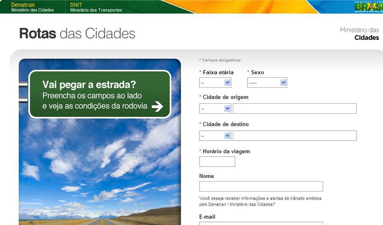 DNIT informa condições de rodovias em novo site do Governo Federal