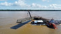 DNIT inicia operações para instalação de porto provisório em Borba (AM)