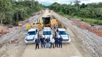 Engenheiros do DNIT vistoriam obra emergencial na BR-174/MT