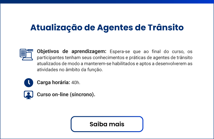 atualização de agentes de trânsito