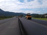Avanço nas obras no trecho 60+000 a 60+400 da BR-280/SC