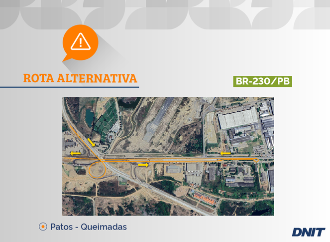 Alteração de tráfego na BR 230/PB