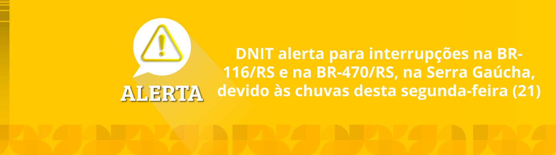 DNIT alerta para rodovias bloqueadas devido às chuvas que atingem o Rio Grande do Sul nesta segunda-feira (21)