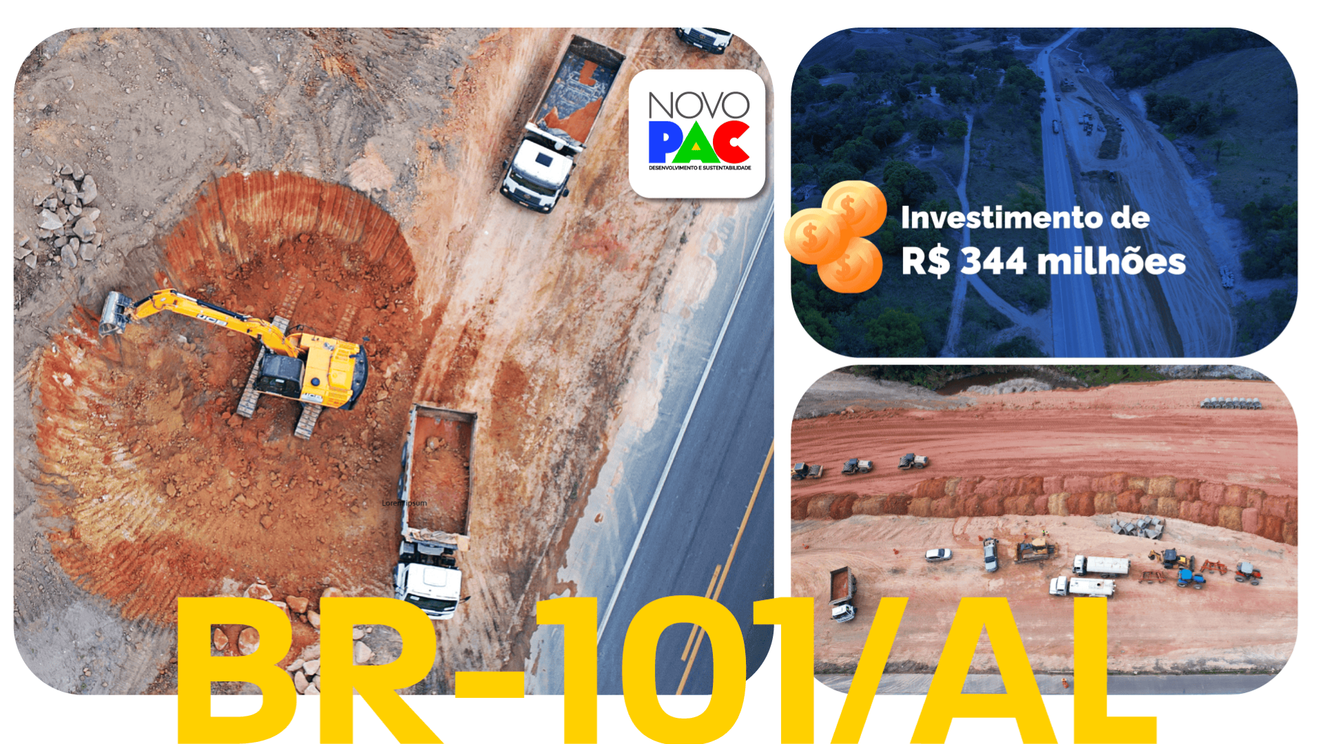 Em Alagoas, avançam os serviços da duplicação da BR-101/AL