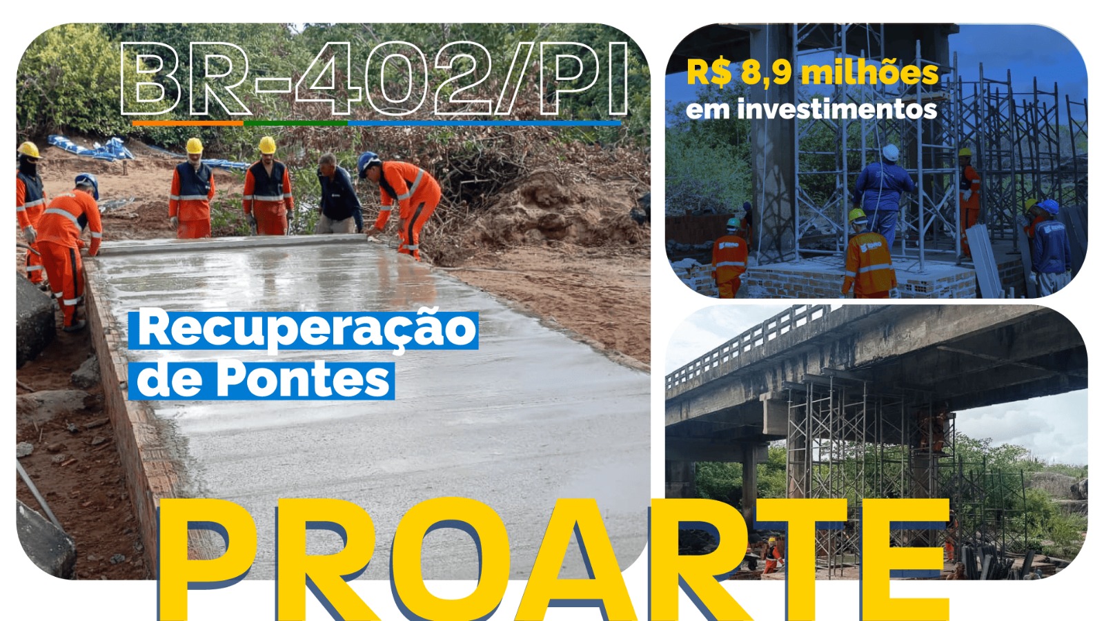 DNIT inicia recuperação estrutural de duas pontes na BR-402, no Piauí