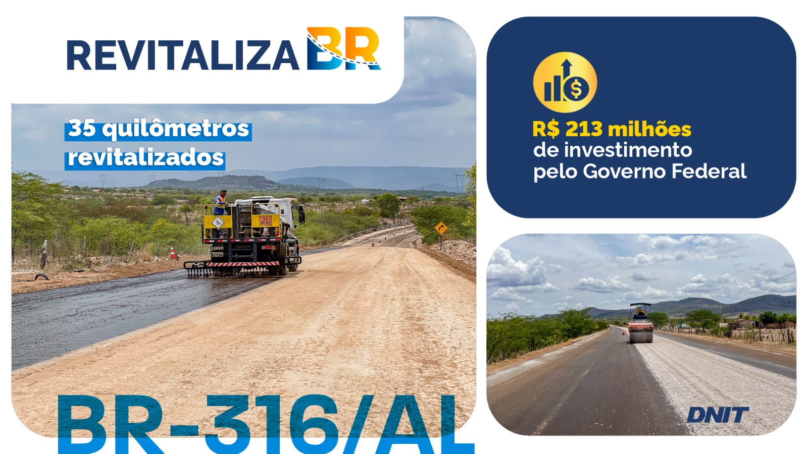 DNIT realiza serviços de revitalização da BR-316, em Alagoas