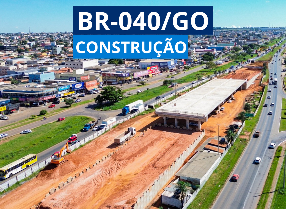 Obras do Complexo Viário de Valparaíso de Goiás, na BR-040/GO, seguem com execução de aterros