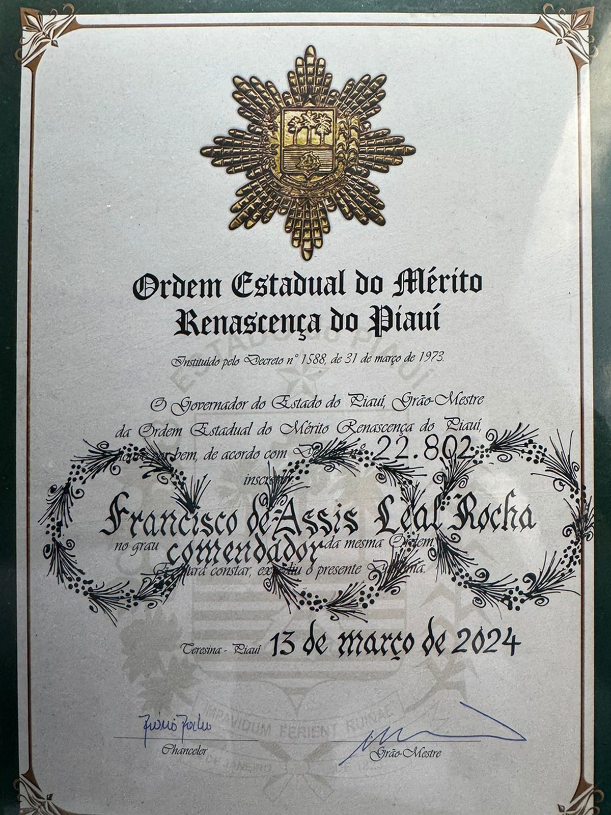 Comenda Ordem do Mérito Renascença do Piauí 