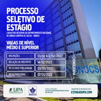 DNOCS prorroga período de inscrições para formação de cadastro de reserva de estágio