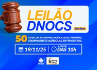 DNOCS realiza leilão virtual na próxima quarta-feira (19/11)