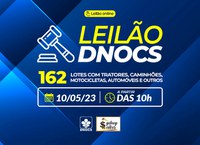 DNOCS vai realizar leilão virtual