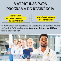 Matrículas para Programa de Residência Multiprofissional da UFAL são feitas hoje (06) e amanhã (07). Residência médica, nos dias 14 e 15