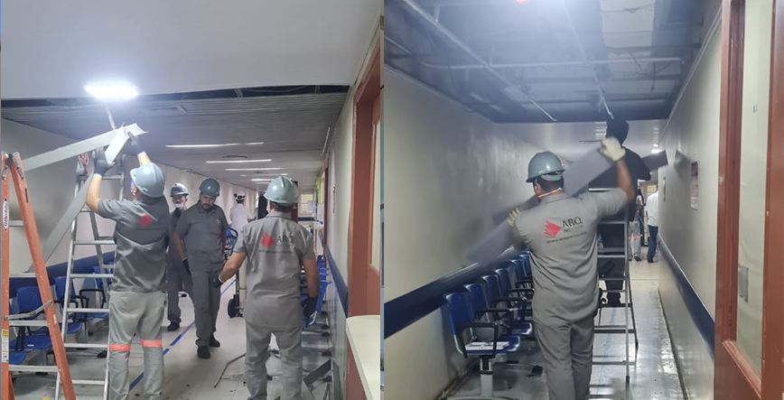 Substituição do forro e iluminação