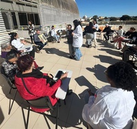 Pacientes da gerontologia do HU-UFSCar se divertem com festejo junino