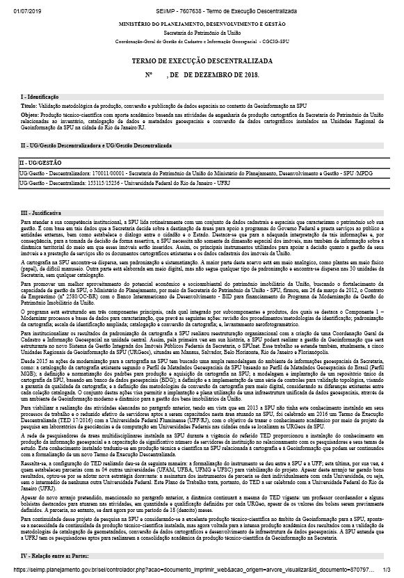 TERMO DE EXECUÇÃO DESCENTRALIZADA 