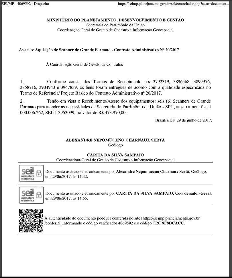 Atesto de Nota Fiscal 