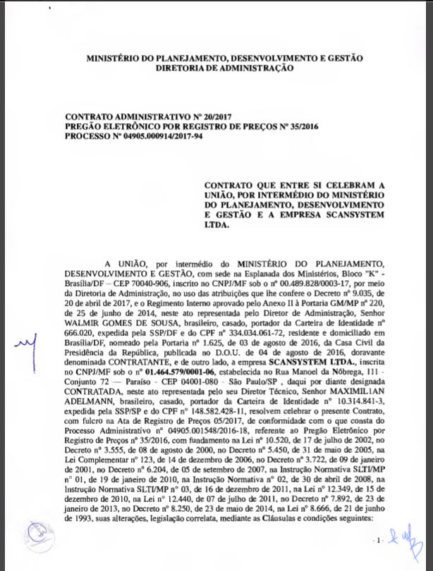 CONTRATO ADMINISTRATIVO N° 20/2017 