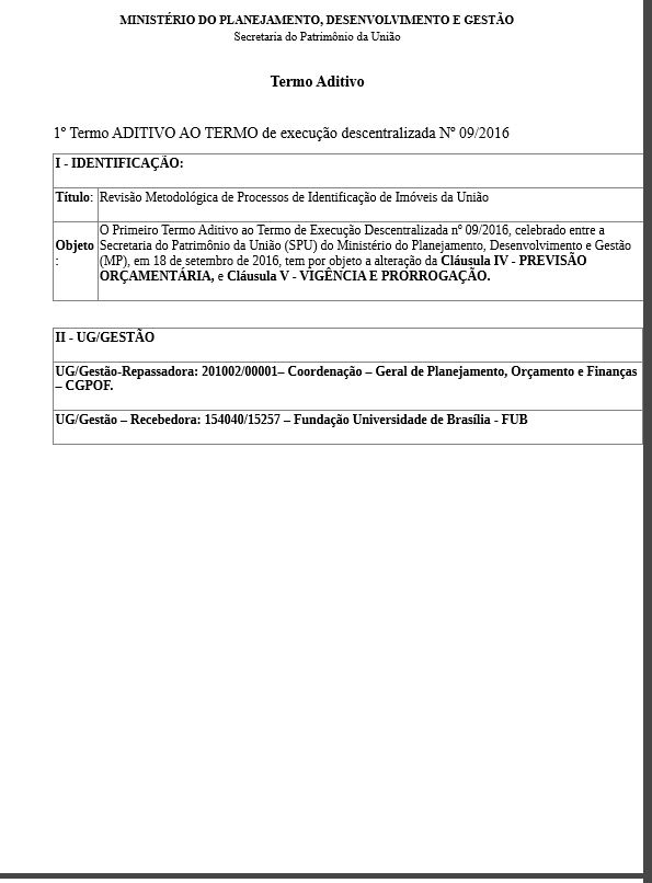1º Termo ADITIVO AO TERMO de execução descentralizado Nº 09/2016