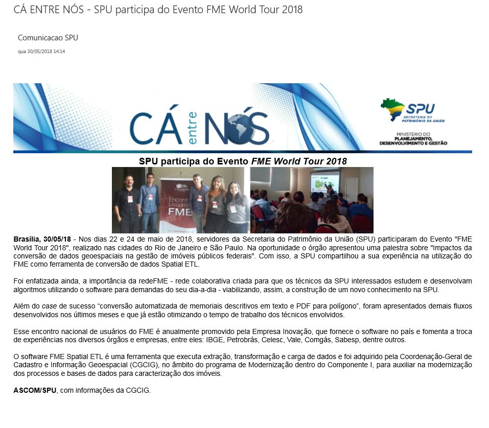 SPU participa do Evento FME World Tour 2018