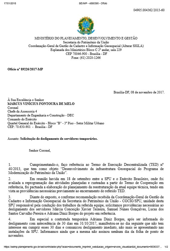 Ofício nº 89226/2017-MP 