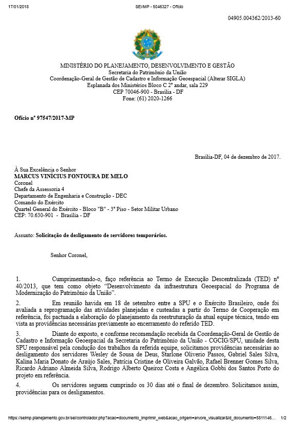 Ofício nº 97547/2017-MP