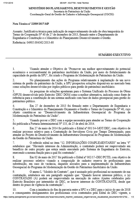 Nota Técnica nº 22589/2017-MP 