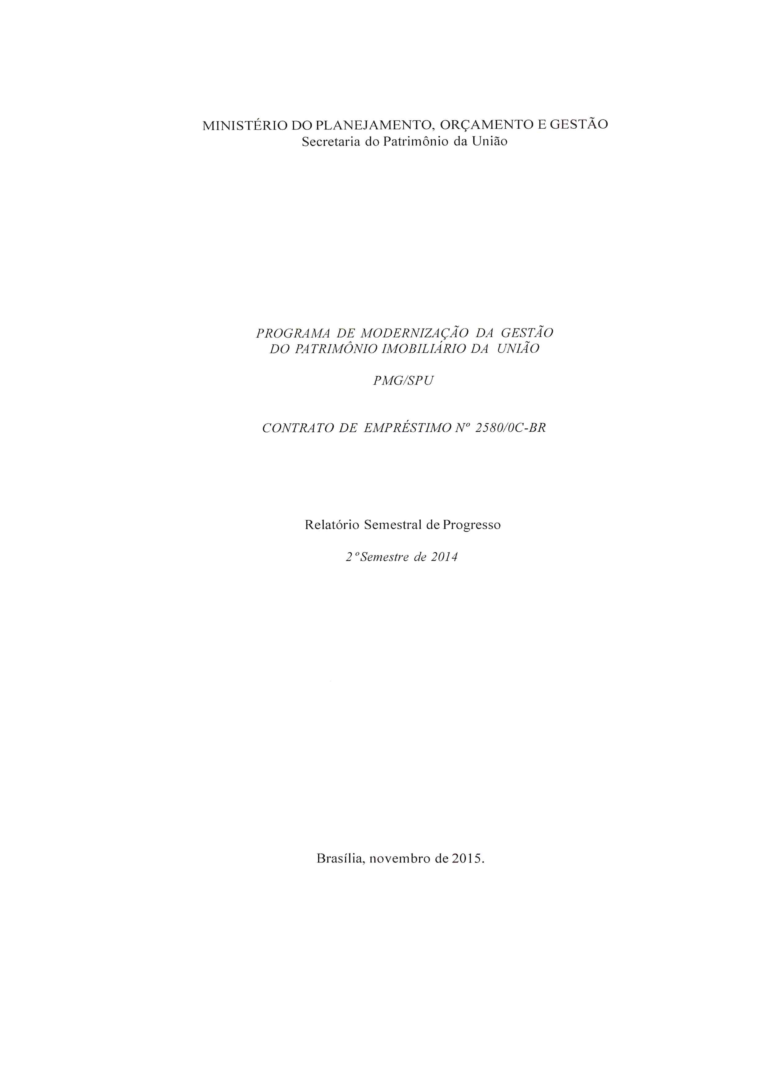 Relatório Semestral de Progresso - 2º Semestre 2014