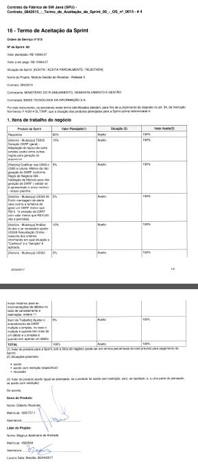 Contrato nº 842015 - OS 0015 - Módulo GESTÃO DE RECEITAS (Release 5)