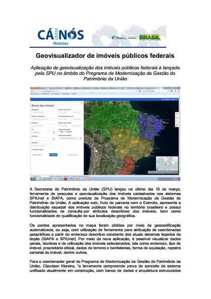 Geovisualizador de imóveis públicos federais