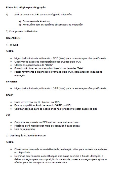 Plano Estratégico para Migração de Dados