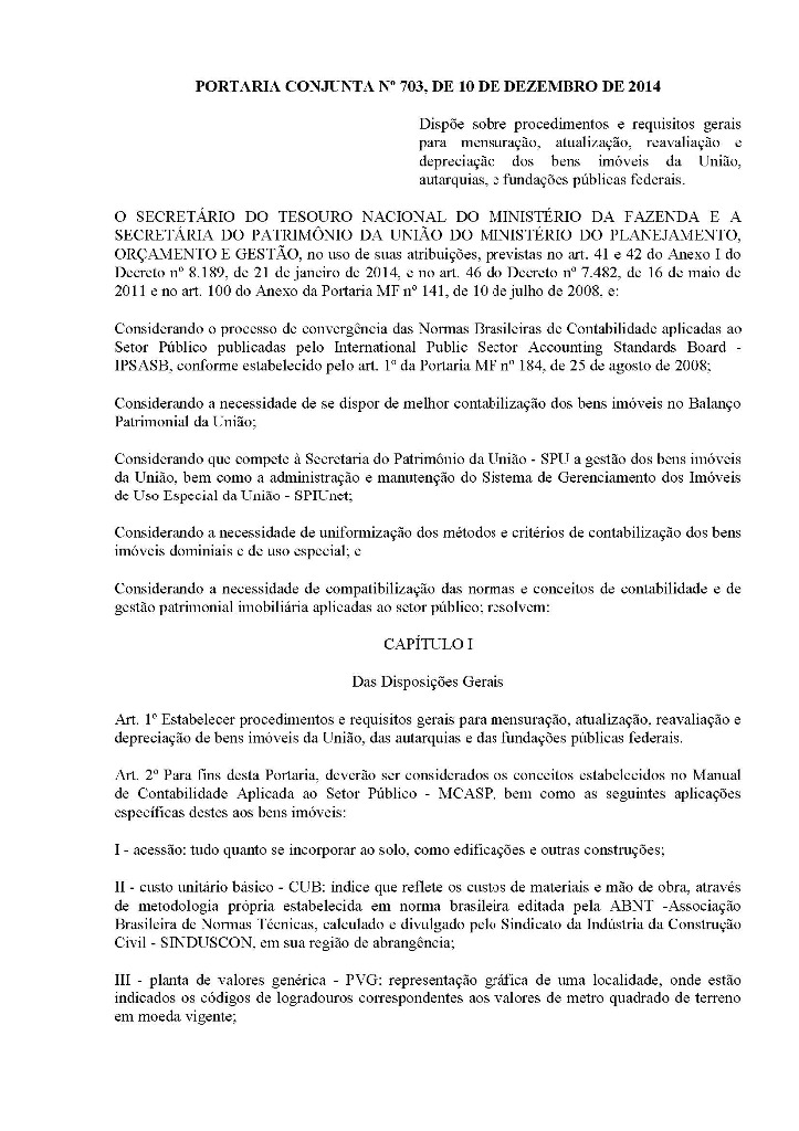 Portaria Conjunta SPU-STN 703-2014 Atualização de bens imóveis da União.jpg
